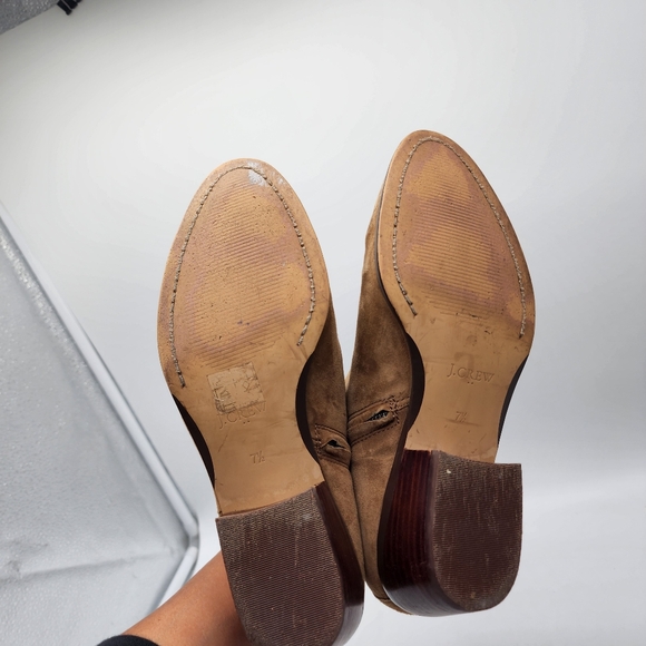 J. Crew Sawyer Suede Leather Ankle Booties Tan Size Women's 7.5 - Picture 11 of 11